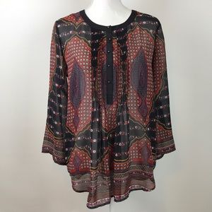 Anthropologie Meadow Rue Paisley Peasant Top